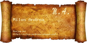 Milos Andrea névjegykártya